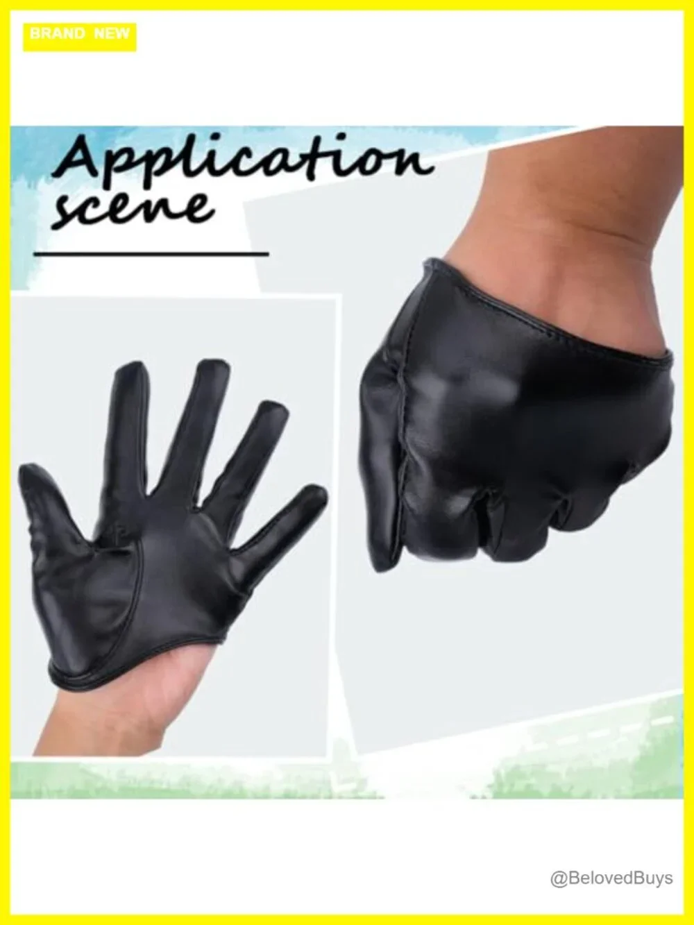 Faux Leather Extra Short Finger Gloves Half Palm PU Gloves Women's